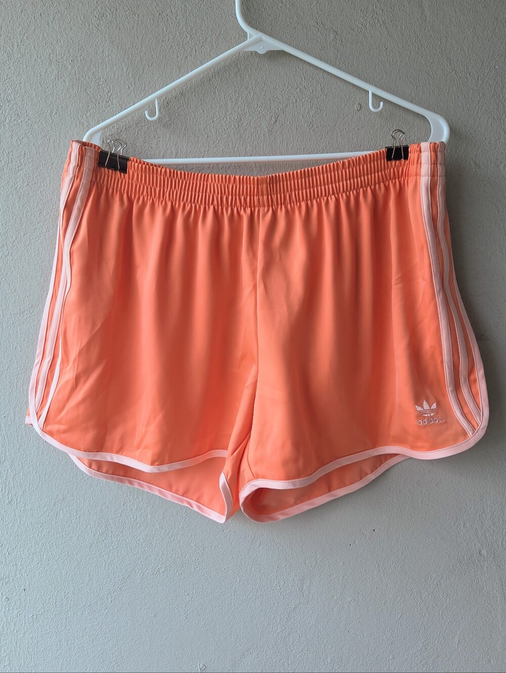 Adidas Women's XL 3 Stripes Sprinter Running Shorts -  NWT Coral Orange